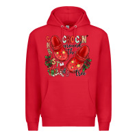 Red christmas crocin around the tree Premium Hoodie - CowhideDigitalArt
