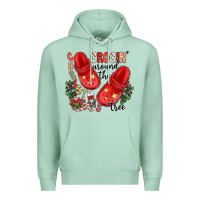 Seafoam christmas crocin around the tree Premium Hoodie - CowhideDigitalArt