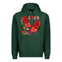 Sports Green christmas crocin around the tree Premium Hoodie - CowhideDigitalArt