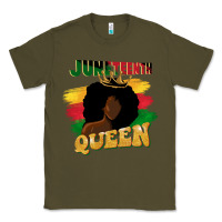 Army Green juneteenth queen black woman afro queen Classic Tee - CowGirlArtShop