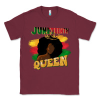 Burgundy juneteenth queen black woman afro queen Classic Tee - CowGirlArtShop
