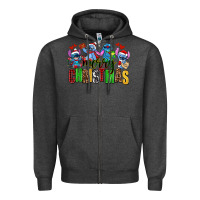 Charcoal Heather merry christmas stitch Zipper Hoodie - AdoDesignShop