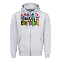 Heather Grey merry christmas stitch Zipper Hoodie - AdoDesignShop