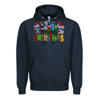Navy merry christmas stitch Zipper Hoodie - AdoDesignShop