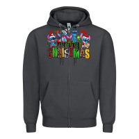 Smoke merry christmas stitch Zipper Hoodie - AdoDesignShop