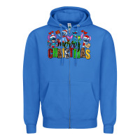 True Royal merry christmas stitch Zipper Hoodie - AdoDesignShop