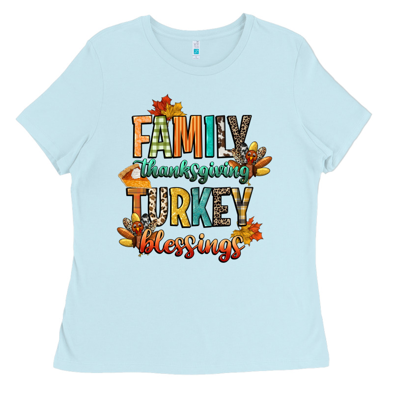 Family Thanksgiving Turkey Blessing Ladies Tee by CowGirlArtShop | Teevron