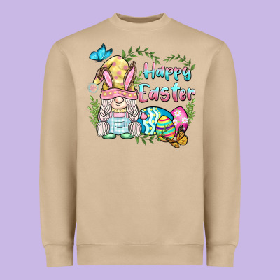 Happy Easter Bunny Gnome Heavyweight Sweatshirt Designed By Barkaloodesign
