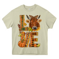 Mossy Love fall cow Heavy Core Tee - NancyCooperArtShop