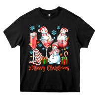 Black merry christmas wine glasses Heavy Core Tee - texasbilliewilder