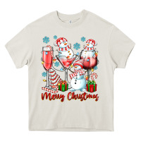 Cream merry christmas wine glasses Heavy Core Tee - texasbilliewilder