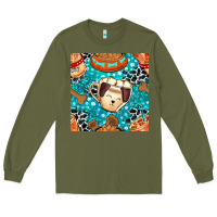 Army Green dog coffee cups and food container with cowhide seamless pattern bbs Long Sleeve Tee - BundleAndBundleShop