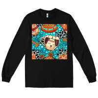 Black dog coffee cups and food container with cowhide seamless pattern bbs Long Sleeve Tee - BundleAndBundleShop