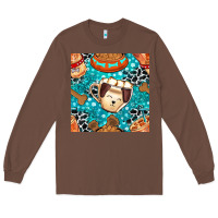 Chestnut dog coffee cups and food container with cowhide seamless pattern bbs Long Sleeve Tee - BundleAndBundleShop