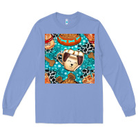 Colony Blue dog coffee cups and food container with cowhide seamless pattern bbs Long Sleeve Tee - BundleAndBundleShop