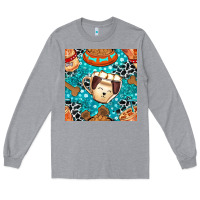 Heather Grey dog coffee cups and food container with cowhide seamless pattern bbs Long Sleeve Tee - BundleAndBundleShop