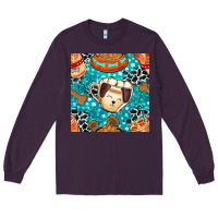 Plum dog coffee cups and food container with cowhide seamless pattern bbs Long Sleeve Tee - BundleAndBundleShop