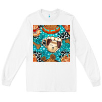 White dog coffee cups and food container with cowhide seamless pattern bbs Long Sleeve Tee - BundleAndBundleShop