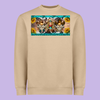 Western Gnome License Plate Heavyweight Sweatshirt Designed By Barkaloodesign