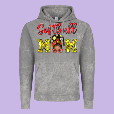 Softball Mom  And Afro Messybun Mom Bbs Vintage Hoodie Designed By Bundleandbundleshop