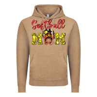 Vintage Coffee softball mom  and afro messybun mom bbs Vintage Hoodie - BundleAndBundleShop