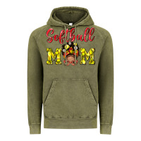 Vintage Olive softball mom  and afro messybun mom bbs Vintage Hoodie - BundleAndBundleShop
