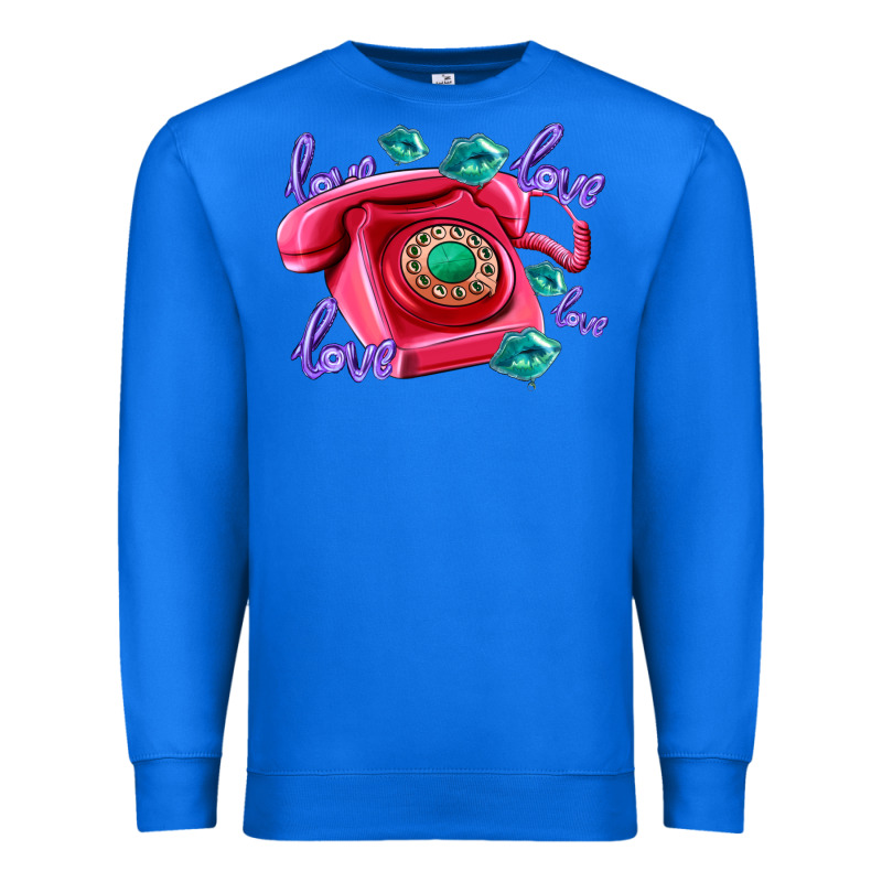 Love Balloons And Pink Valentines Telephone Premium Sweatshirt by AdoDesignShop | Teevron