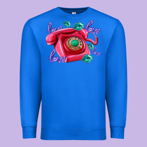 Love Balloons And Pink Valentines Telephone Premium Sweatshirt Designed By Adodesignshop