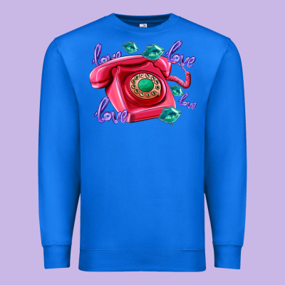 Love Balloons And Pink Valentines Telephone Premium Sweatshirt Designed By Adodesignshop