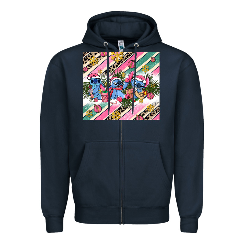 Pink Stitch  Christmas Zipper Hoodie by AdoDesignShop | Teevron