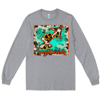 Heather Grey Sagittarius turquoise cowhide Long Sleeve Tee - RanaPortraitStore