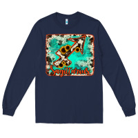 Navy Sagittarius turquoise cowhide Long Sleeve Tee - RanaPortraitStore