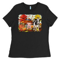 Black fall farm animals Ladies Tee - CowGirlArtShop