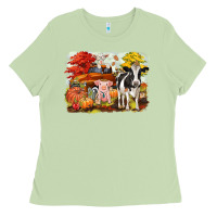 Matcha fall farm animals Ladies Tee - CowGirlArtShop