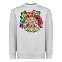 Heather Grey easter rabbit rainbow Heavyweight Sweatshirt - BarkalooDesign