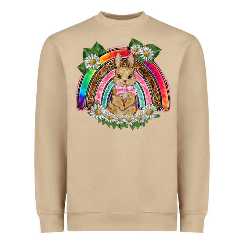 Easter Rabbit Rainbow Heavyweight Sweatshirt by BarkalooDesign | Teevron