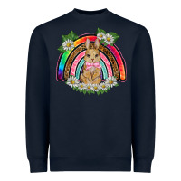 Navy easter rabbit rainbow Heavyweight Sweatshirt - BarkalooDesign