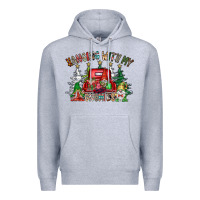Heather Grey hanging with my gnomies Premium Hoodie - CowhideDigitalArt