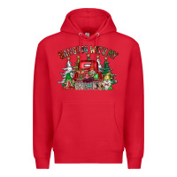 Red hanging with my gnomies Premium Hoodie - CowhideDigitalArt