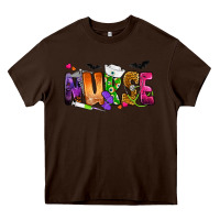 Chocolate Brown Nurse Halloween Heavy Core Tee - NancyCooperArtShop