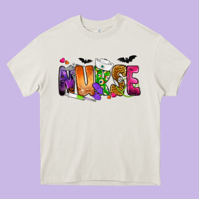Nurse Halloween Heavy Core Tee Designed By Nancycooperartshop
