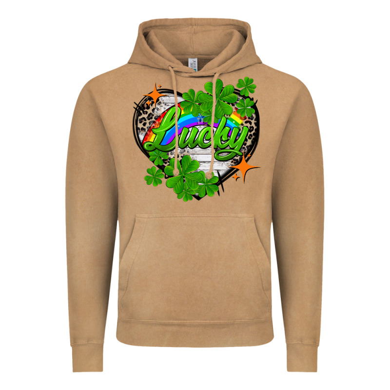 Lucky Heart St. Patricks Day Vintage Hoodie by FaDigitalArtStudio | Teevron