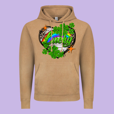 Lucky Heart St. Patricks Day Vintage Hoodie Designed By Fadigitalartstudio