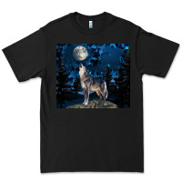 Black wolf howling at the moon Premium Tee - TumblerDesignByShophia