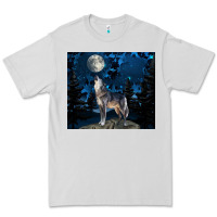 Dove Grey wolf howling at the moon Premium Tee - TumblerDesignByShophia