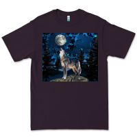 Plum wolf howling at the moon Premium Tee - TumblerDesignByShophia