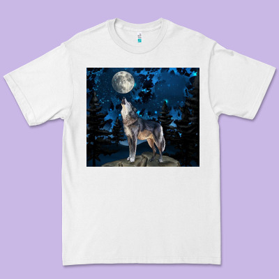 Wolf Howling At The Moon Premium Tee Designed By Tumblerdesignbyshophia