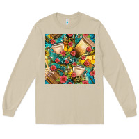 Mushroom honey and bee coffee cup with flowers and leopard seamless pattern bbs Long Sleeve Tee - BundleAndBundleShop