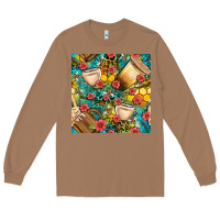 Toasted Coconut honey and bee coffee cup with flowers and leopard seamless pattern bbs Long Sleeve Tee - BundleAndBundleShop