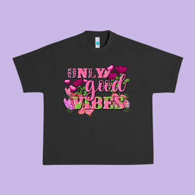 Valentine's Day Only Good Vibes Urban Heavy Tee Designed By Fadigitalartstudio